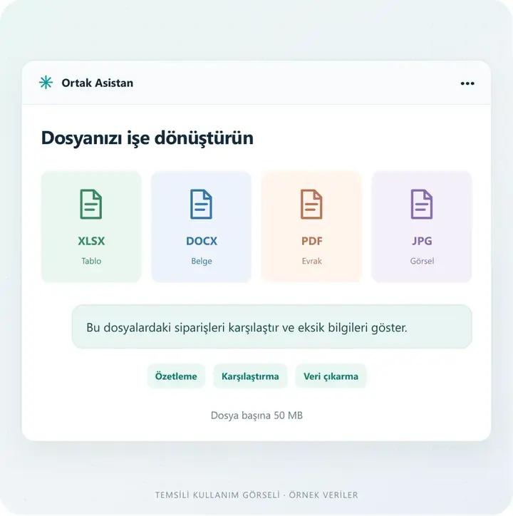 Her belgeden anlamlı bilgi – temsili kullanım ekranı